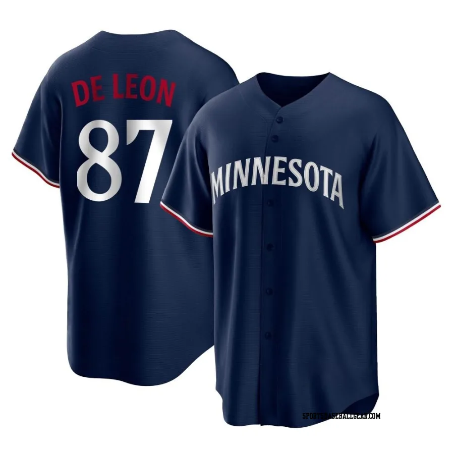 Jose De Leon Youth Minnesota Twins Navy Replica Alternate Jersey