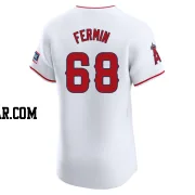 Jose Fermin Men's Los Angeles Angels White Elite Home Patch Jersey