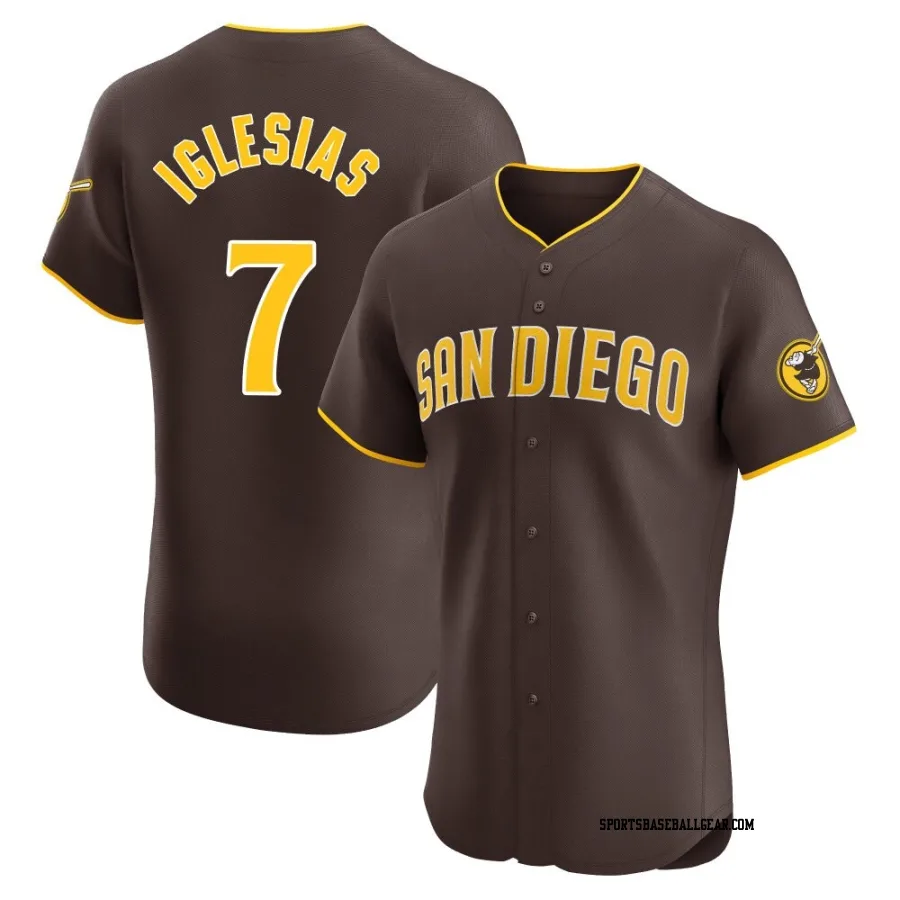 Jose Iglesias Men's San Diego Padres Brown Elite Road Vapor Premier Jersey