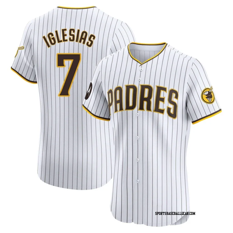 Jose Iglesias Men's San Diego Padres White Elite Home Patch Jersey
