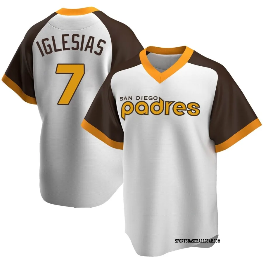 Jose Iglesias Men's San Diego Padres White Replica Home Cooperstown Collection Jersey