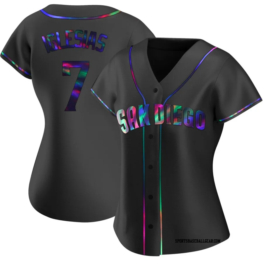 Jose Iglesias Women's San Diego Padres Black Holographic Replica Alternate Jersey
