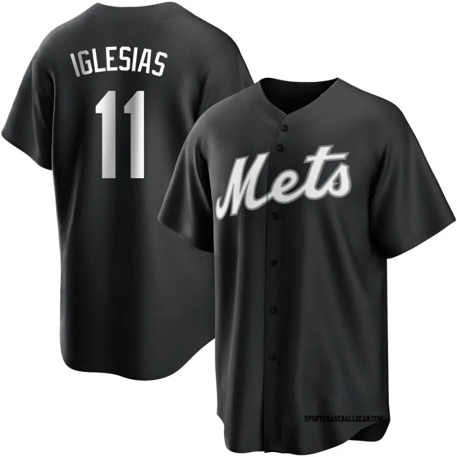 Jose Iglesias Youth New York Mets Black/White Replica Jersey