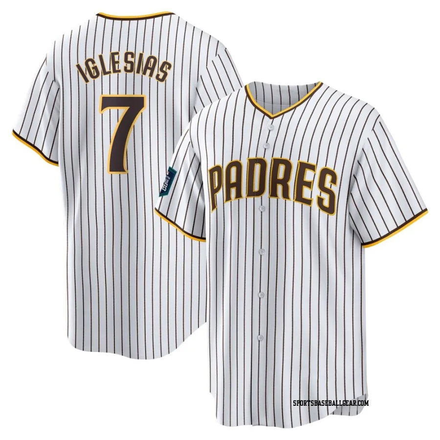 Jose Iglesias Youth San Diego Padres White Replica 2024 World Tour Seoul Series Home Jersey