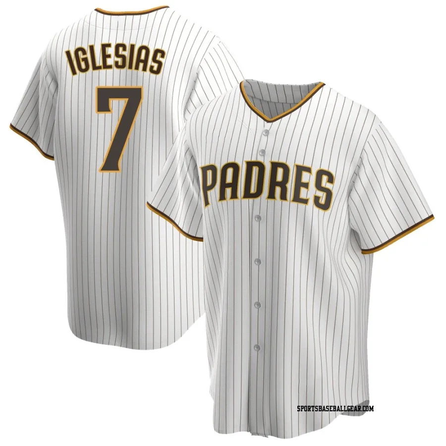 Jose Iglesias Youth San Diego Padres White/Brown Replica Home Jersey