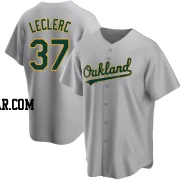 Jose Leclerc Men's Oakland Athletics Gray Replica Road Jersey