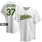 Jose Leclerc Men's Oakland Athletics White Replica Home Jersey
