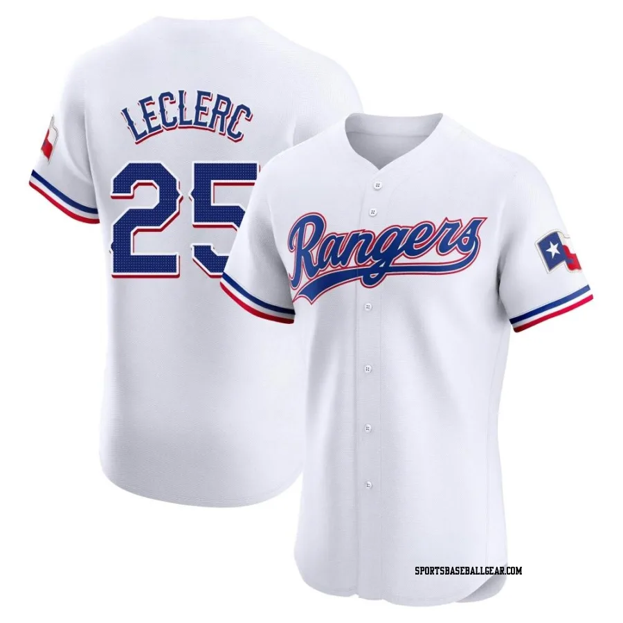 Jose Leclerc Men's Texas Rangers White Elite Home Jersey