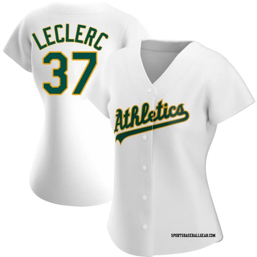 Jose Leclerc Women's Oakland Athletics White Authentic Home Jersey