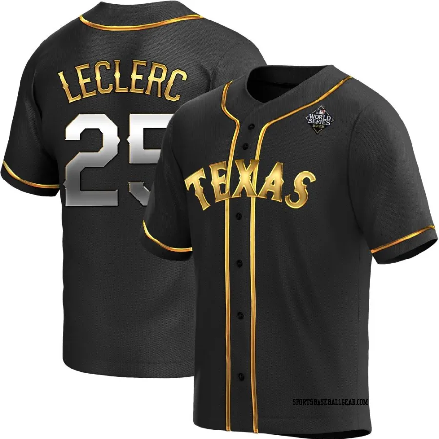 Jose Leclerc Youth Texas Rangers Black Golden Replica Alternate 2023 World Series Jersey