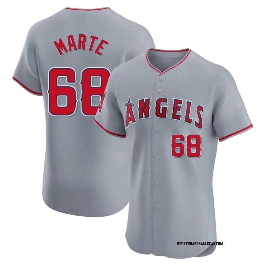 Jose Marte Men's Los Angeles Angels Gray Elite Road Jersey