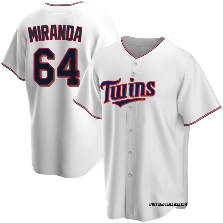 Jose Miranda Men's Minnesota Twins White Replica Home Jersey