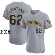 Jose Quintana Men's Milwaukee Brewers Gray Elite Road Jersey