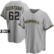Jose Quintana Men's Milwaukee Brewers Gray Replica Road Jersey