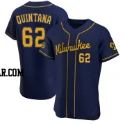 Jose Quintana Men's Milwaukee Brewers Navy Authentic Alternate Jersey