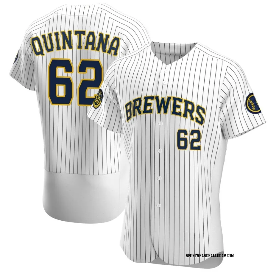 Jose Quintana Men's Milwaukee Brewers White Authentic Alternate Jersey