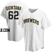 Jose Quintana Men's Milwaukee Brewers White Replica Home Jersey