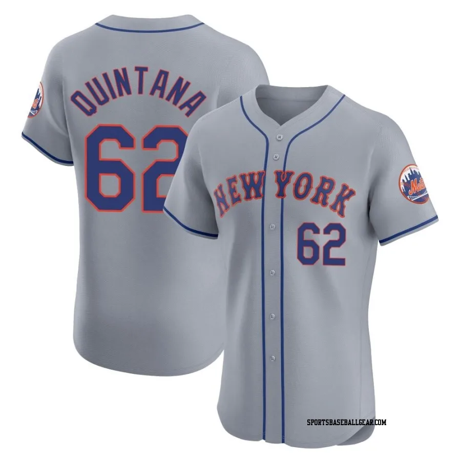 Jose Quintana Men's New York Mets Gray Elite Road Jersey