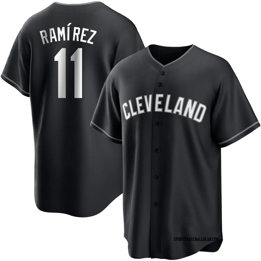 Jose Ramirez Youth Cleveland Guardians Black/White Replica Jersey
