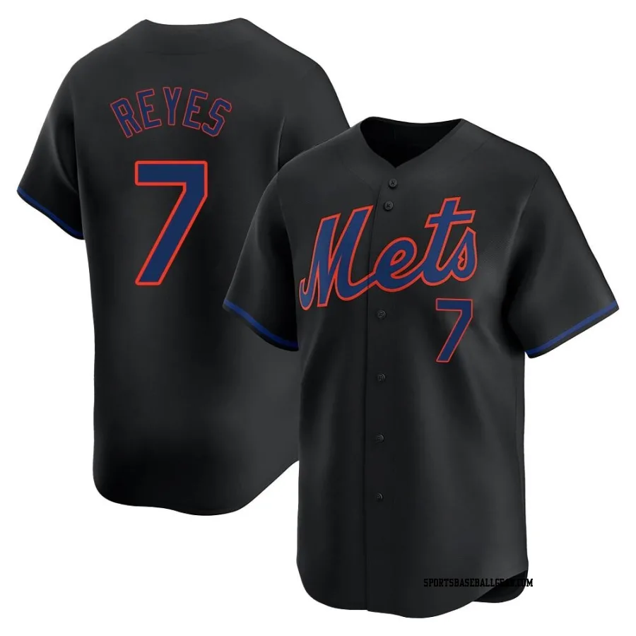 Jose Reyes Men's New York Mets Black Limited Alternate Jersey