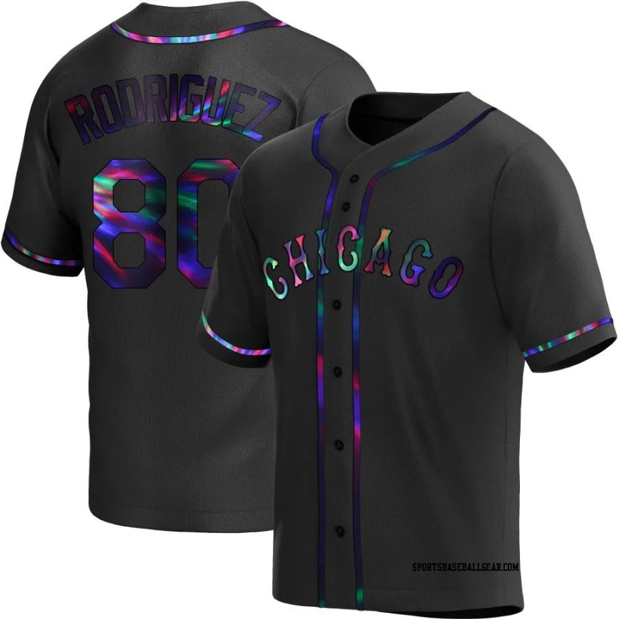 Jose Rodriguez Men's Chicago White Sox Black Holographic Replica Alternate Jersey