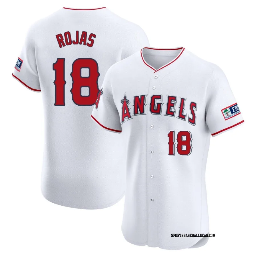 Jose Rojas Men's Los Angeles Angels White Elite Home Patch Jersey