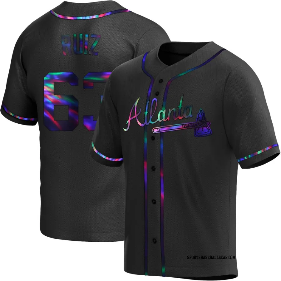 Jose Ruiz Men's Atlanta Braves Black Holographic Replica Alternate Jersey