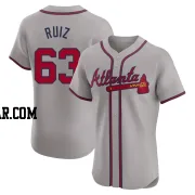 Jose Ruiz Men's Atlanta Braves Gray Elite Road Jersey