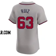 Jose Ruiz Men's Atlanta Braves Gray Elite Road Jersey