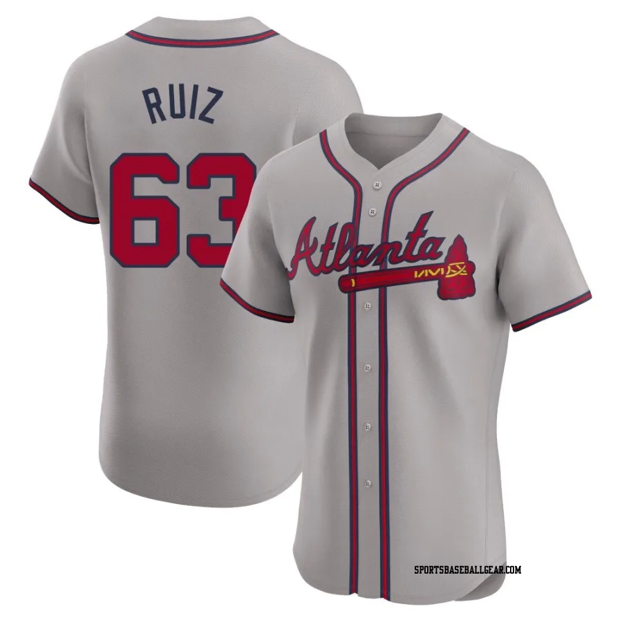 Jose Ruiz Men's Atlanta Braves Gray Elite Road Jersey