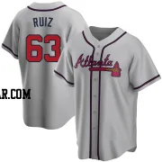Jose Ruiz Men's Atlanta Braves Gray Replica Road Jersey