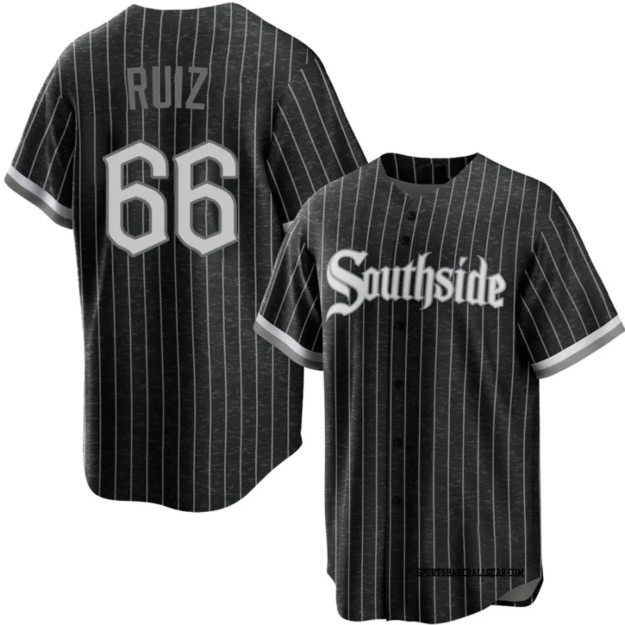 Jose Ruiz Men's Chicago White Sox Black Replica 2021 City Connect Jersey