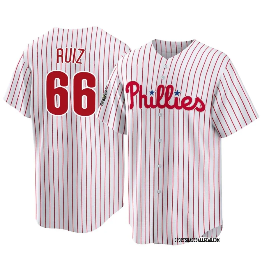 Jose Ruiz Men's Philadelphia Phillies White Replica 2022 World Series Home Jersey