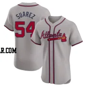 Jose Suarez Men's Atlanta Braves Gray Elite Road Jersey