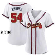 Jose Suarez Women's Atlanta Braves Gold Authentic White 2022 Program Jersey