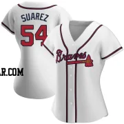 Jose Suarez Women's Atlanta Braves White Replica Home Jersey