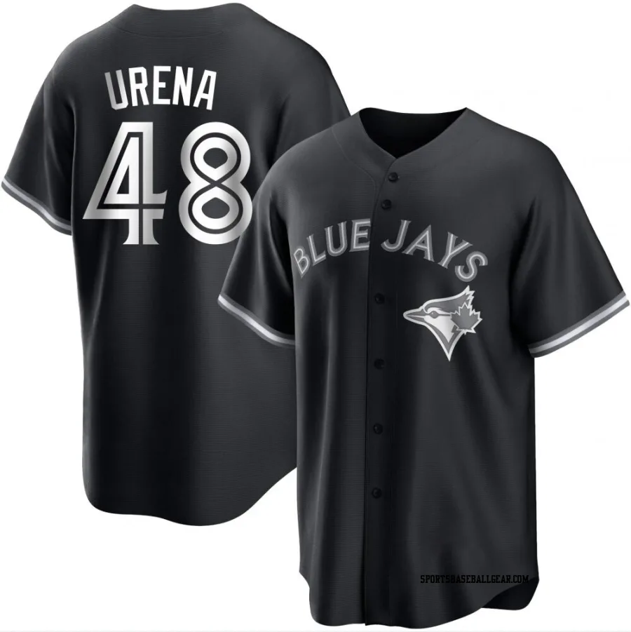 Jose Urena Men's Toronto Blue Jays Black/White Replica Jersey
