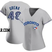 Jose Urena Women's Toronto Blue Jays Gray Replica Road Jersey