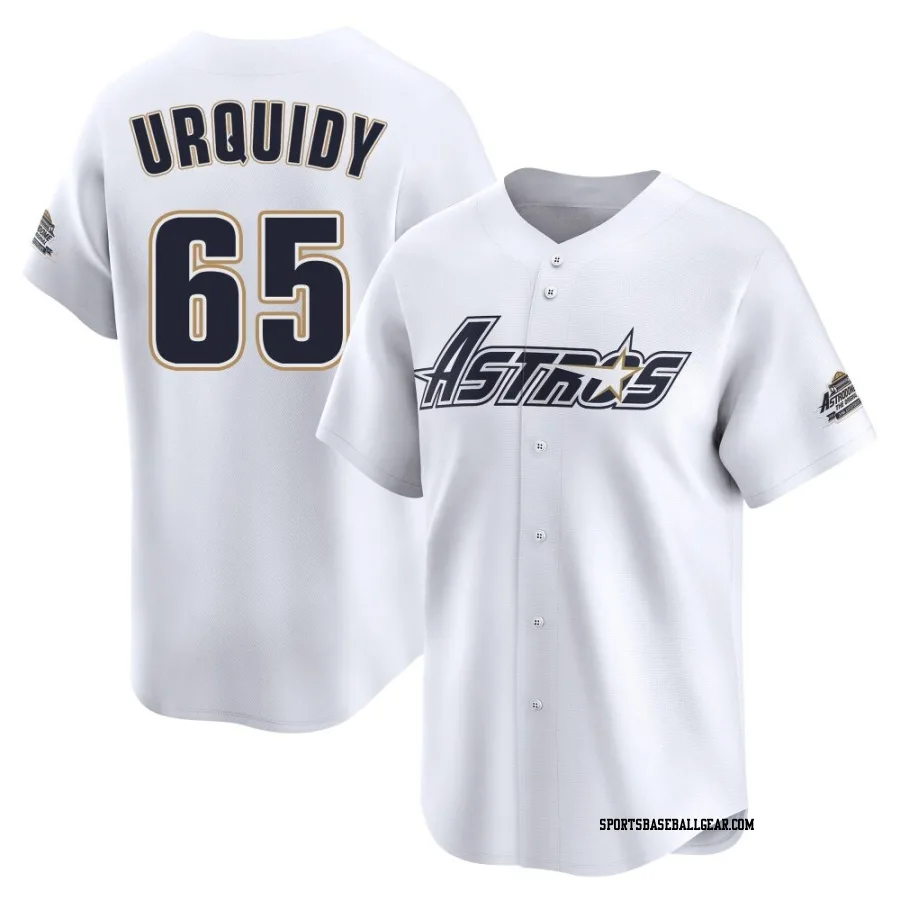 Jose Urquidy Men's Houston Astros White Limited Throwback Cooperstown Collection Jersey
