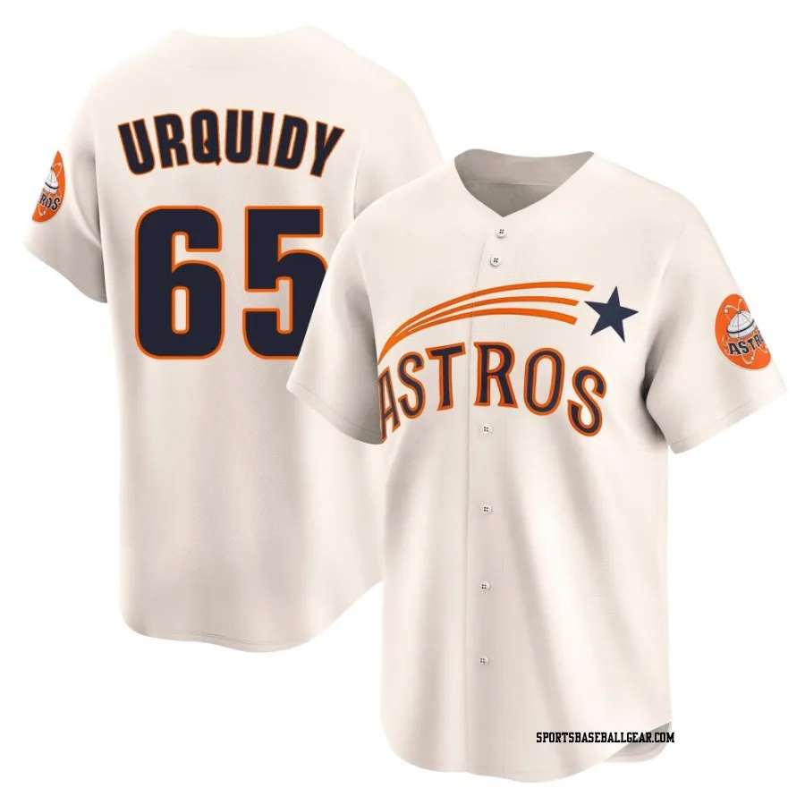 Jose Urquidy Youth Houston Astros Cream Limited Throwback Cooperstown Collection Jersey