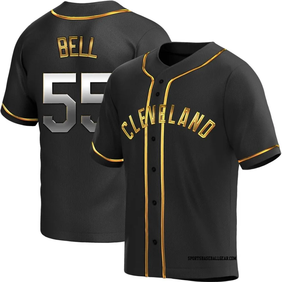 Josh Bell Youth Cleveland Guardians Black Golden Replica Alternate Jersey