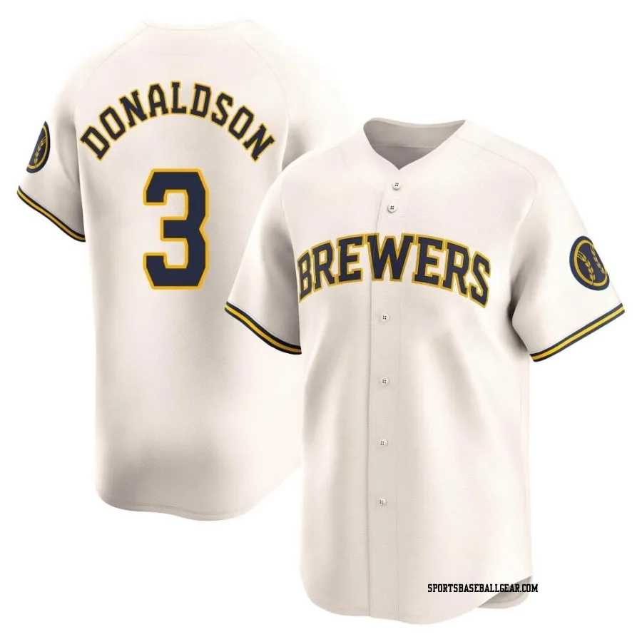 Josh Donaldson Men's Milwaukee Brewers Cream Limited Home Jersey