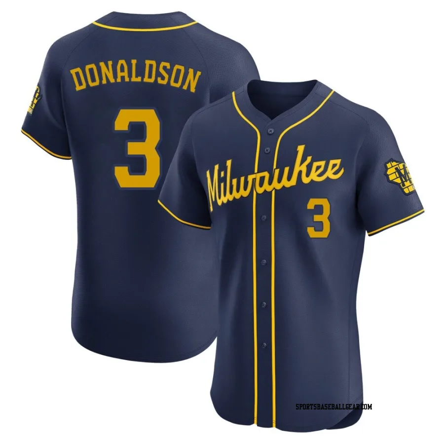 Josh Donaldson Men's Milwaukee Brewers Navy Elite Alternate Jersey