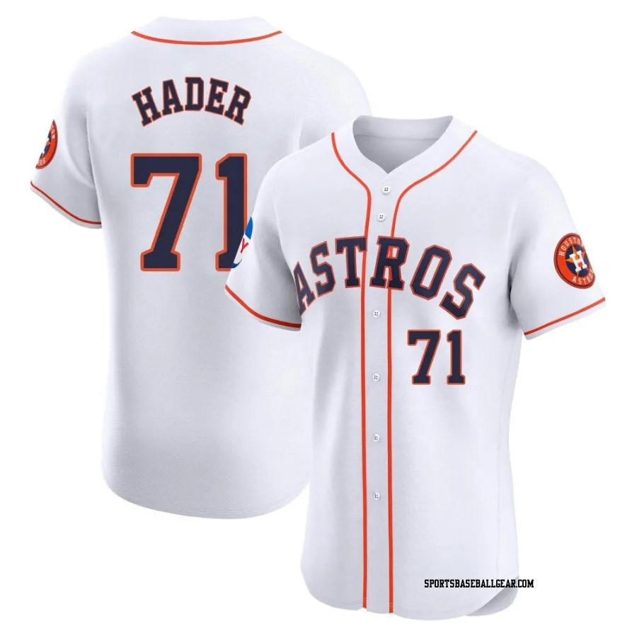 Josh Hader Men's Houston Astros White Elite Home Patch Jersey