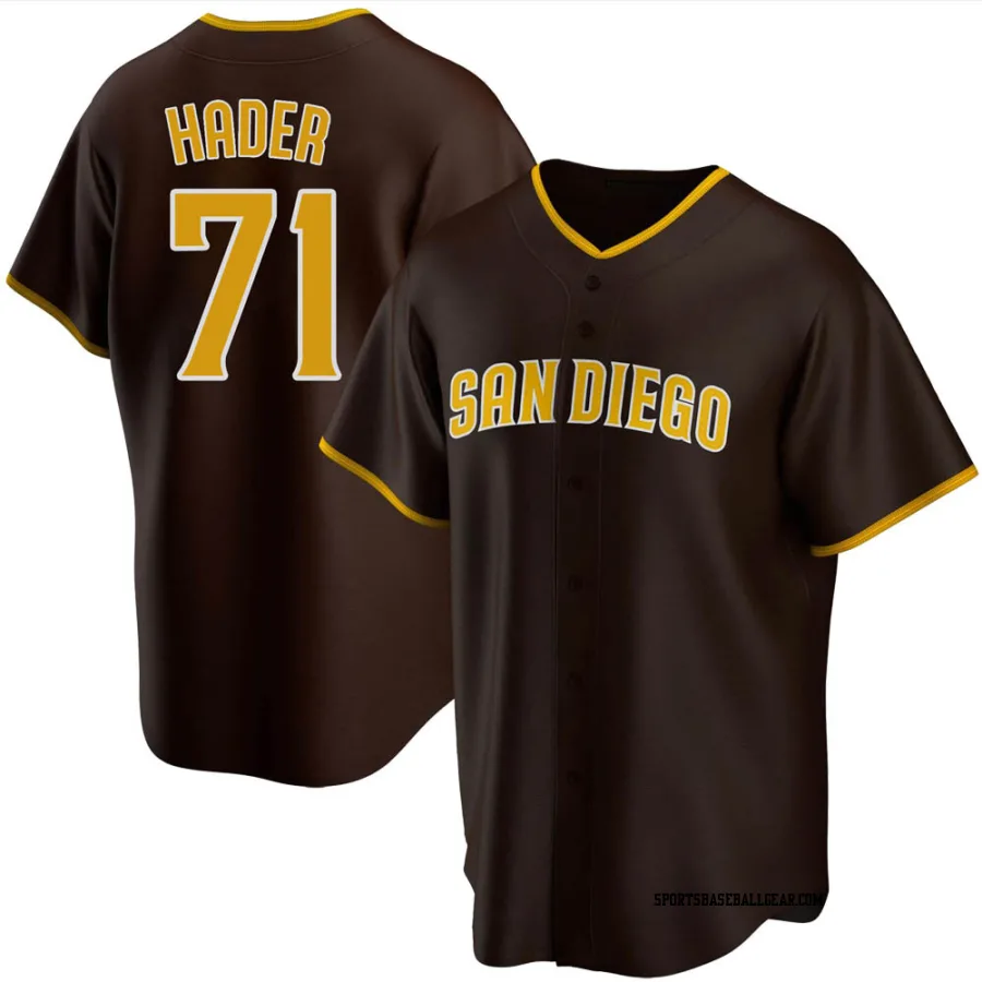 Josh Hader Men's San Diego Padres Brown Replica Road Jersey