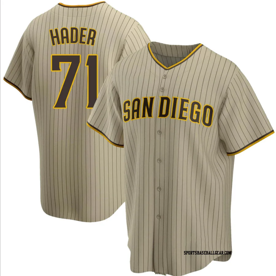 Josh Hader Men's San Diego Padres Sand/Brown Replica Alternate Jersey