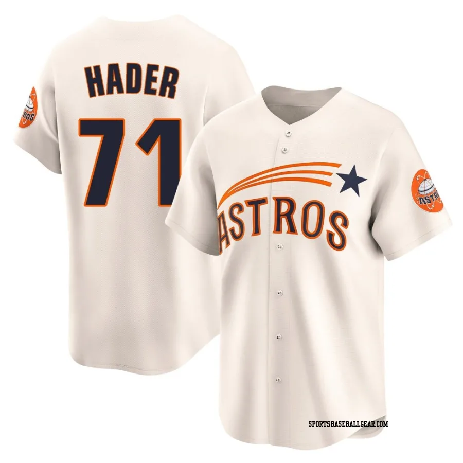 Josh Hader Youth Houston Astros Cream Limited Throwback Cooperstown Collection Jersey