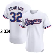 Josh Hamilton Men's Texas Rangers Gold Elite White 2024 Collection Jersey