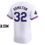 Josh Hamilton Men's Texas Rangers Gold Elite White 2024 Collection Jersey