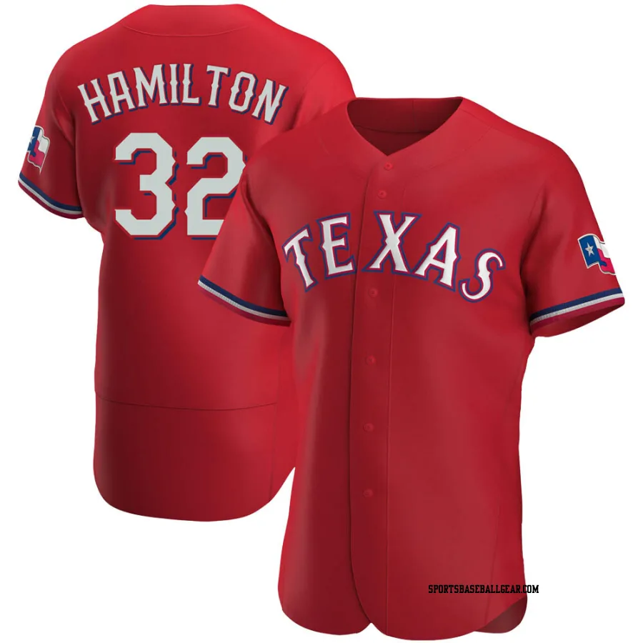 Josh Hamilton Men's Texas Rangers Red Authentic Alternate Jersey